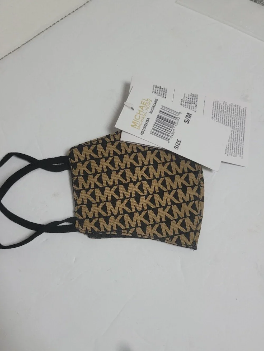 NWT Michael Kors MK Monogram Stretch Cotton Face Mask S/M